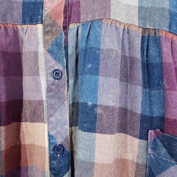 Serengeti Pastel Check Maxi Dress XL Button Front Cottage Core Prairie - Picture 9 of 14